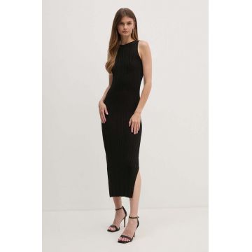 La Mania rochie culoarea negru, maxi, mulata, LOU