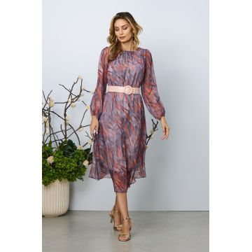 Rochie eleganta Saraia Gri Multi