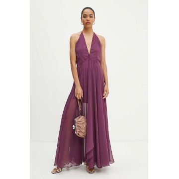 Rotate rochie Chiffon Halterneck Dress culoarea violet, maxi, evazati, 1129001364