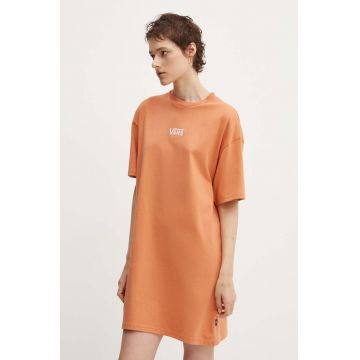 Vans rochie din bumbac culoarea portocaliu, mini, oversize, VN0A4RU2VVL1