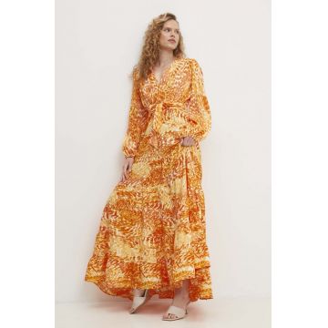 Answear Lab rochie culoarea portocaliu, maxi, evazati