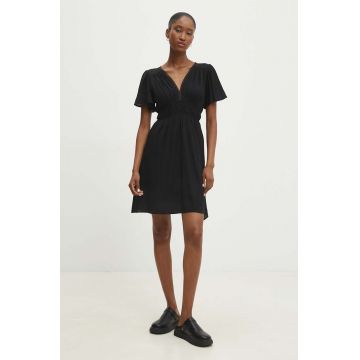 Answear Lab rochie din bumbac culoarea negru, mini, evazati