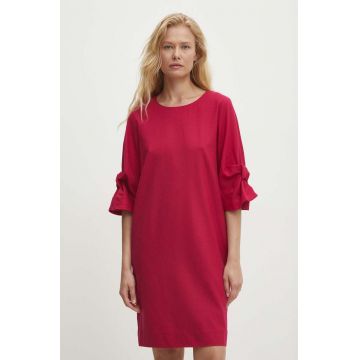Answear Lab rochie din lana culoarea roz, mini, drept