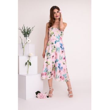 Rochie evazata cu imprimeu floral Chloe