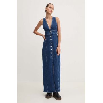 Tommy Jeans rochie jeans maxi, drept, DW0DW18213