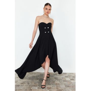 Rochie maxi asimetrica cu decolteu sweetheart