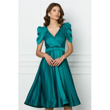 Rochie MBG verde clos din satin