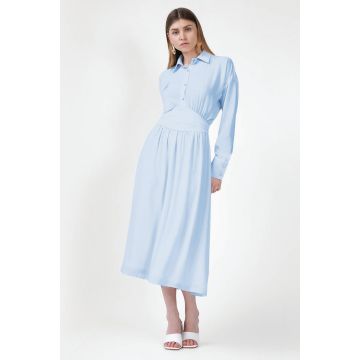 Rochie midi cu corset baby blue