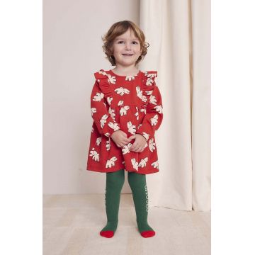 Bobo Choses rochie bebe Freedom Bird culoarea rosu, mini, evazati, 224AB081