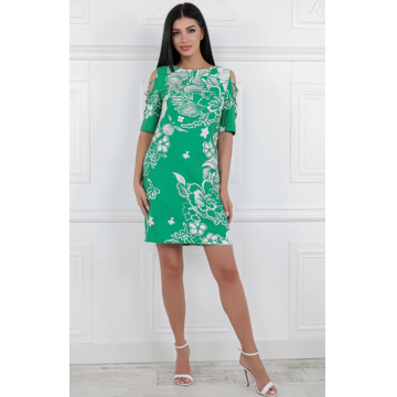 Rochie 2284 verde imprimata MBG