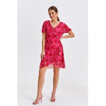 Rochie cu croiala petrecuta si model floral