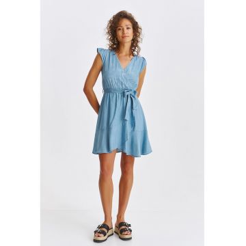 Rochie din chambray cu model petrecut