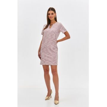 Rochie scurta texturata cu maneci scurte