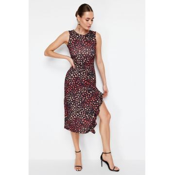 Rochie asimetrica cu animal print