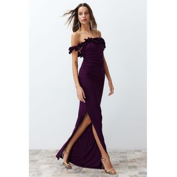 Rochie drapata cu slit lateral