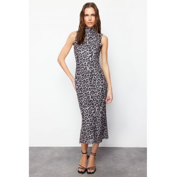 Rochie midi cu animal print