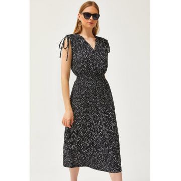 Rochie midi cu croiala in A si buline