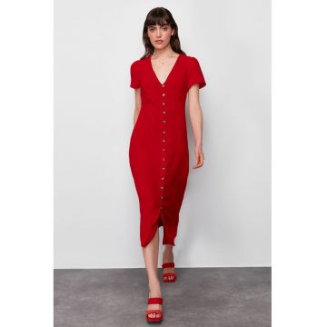 Rochie midi cu nasturi