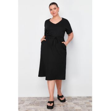 Rochie plus size evazata cu decolteu in V