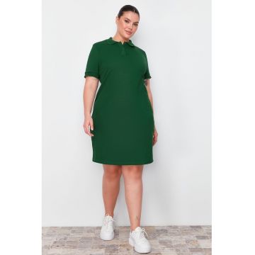 Rochie plus size mini polo - din pique