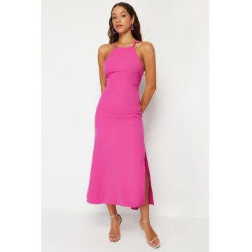 Rochie halter cu slit lateral