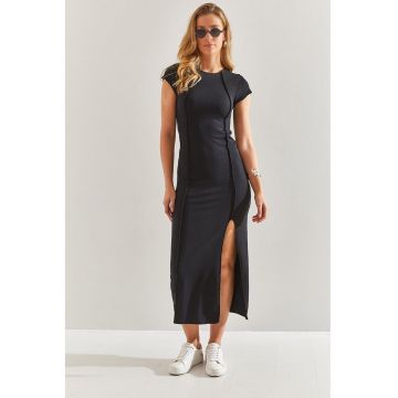 Rochie midi cu slit lateral