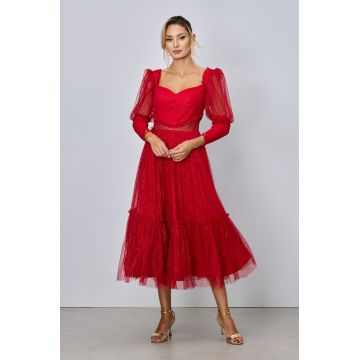 Rochie de ocazie Poeme Rosie