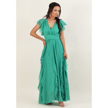 Rochie lunga in clini Verde 36