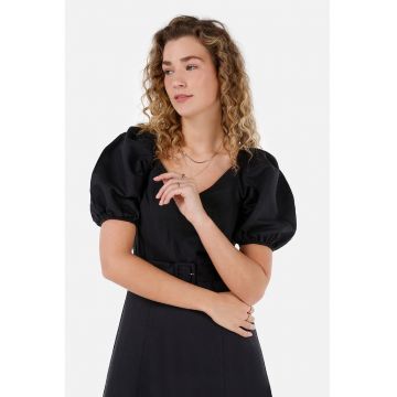 Rochie midi de in si bumbac