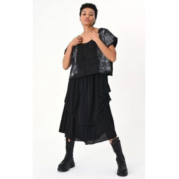 Rochie neagra suprapusa cu imprimeu alb graffiti