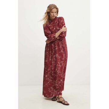 Answear Lab rochie culoarea bordo, maxi, evazati