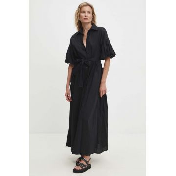 Answear Lab rochie culoarea negru, maxi, evazati