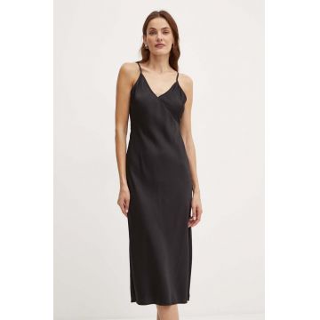 Armani Exchange rochie culoarea negru, midi, drept, 8NYA59 YNZ5Z