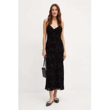 Bardot rochie PARADISO culoarea negru, maxi, mulata, 59415DB