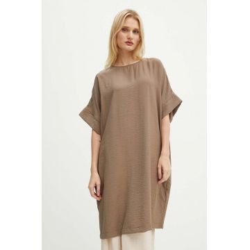 Bruuns Bazaar rochie CressBBGigi dress culoarea maro, mini, oversize, BBW3477N