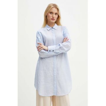 Bruuns Bazaar rochie din bumbac ArgeratumBBArdes shirt mini, oversize, BBW4095