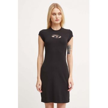 Diesel rochie D-ANGIEL culoarea negru, mini, drept, A06270.0AFAA