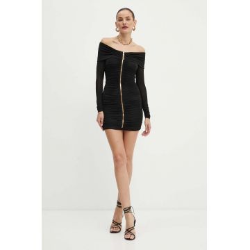 Elisabetta Franchi rochie culoarea negru, mini, mulata, AB66947E2