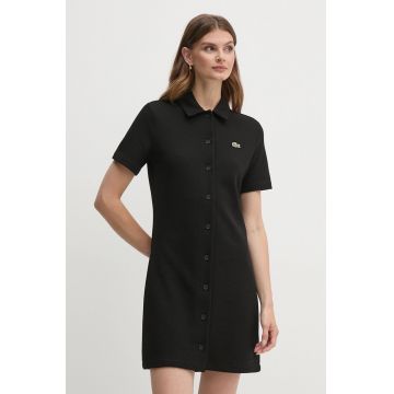 Lacoste rochie culoarea negru, mini, drept