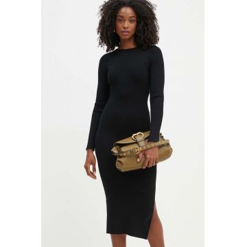 Marella rochie culoarea negru, midi, mulata, 2423326012200