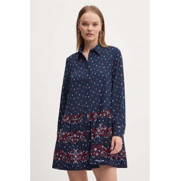 Tommy Jeans rochie culoarea albastru marin, mini, evazati, DW0DW18713