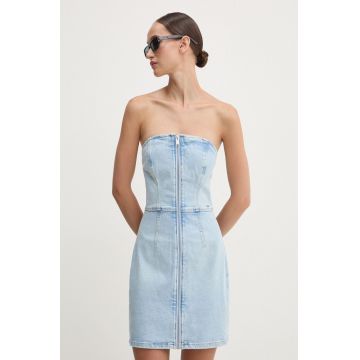 Tommy Jeans rochie jeans mini, mulata, DW0DW18215