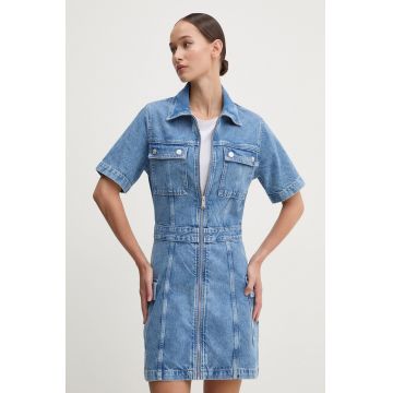 Tommy Jeans rochie jeans mini, mulata, DW0DW18639