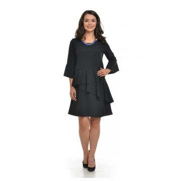 888113282-Rochie Dama Neagra cu volane