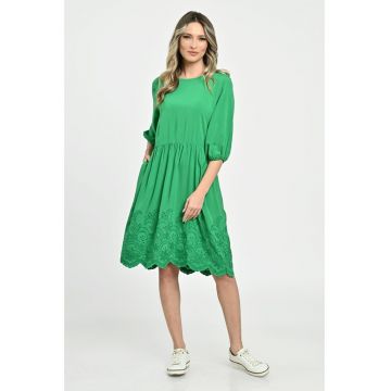 888144272-Rochie Medie Dama V262 - Verde