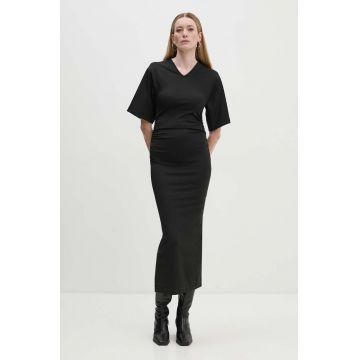 Day Birger et Mikkelsen rochie Margaret - Modern Interlock culoarea negru, maxi, mulata, DAY65243428