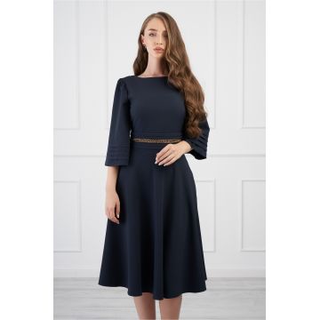 Rochie DY Fashion bleumarin cu lant in talie