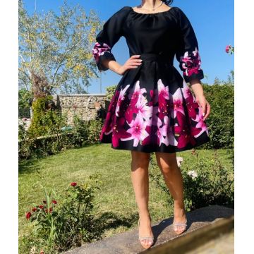 Rochie eleganta din barbie cu imprimeu floral Eleftheria 3