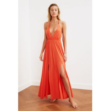 Rochie maxi de plaja cu slituri laterale