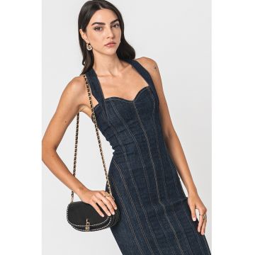 Rochie midi de denim - fara maneci